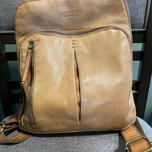 Leather backpack purse